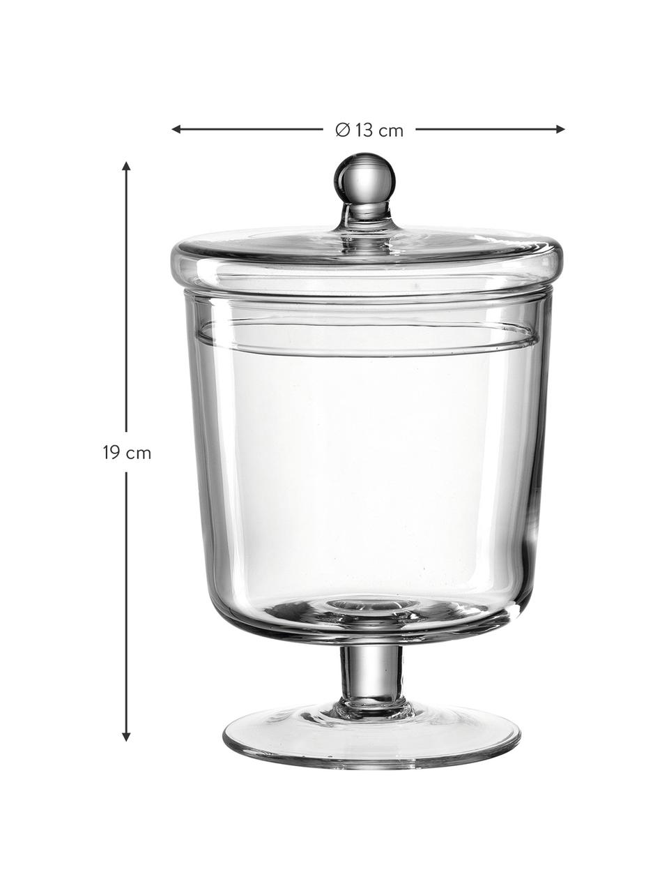 Handgefertigte Aufbewahrungsdose Poesia, Glas, Transparent, Ø 13 x H 19 cm