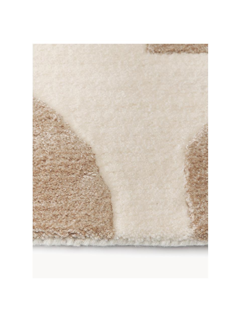 Ręcznie tuftowany dywan z wełny z wypukłą strukturą Corin, Odcienie brązowego, S 160 x D 230 cm (Rozmiar M)