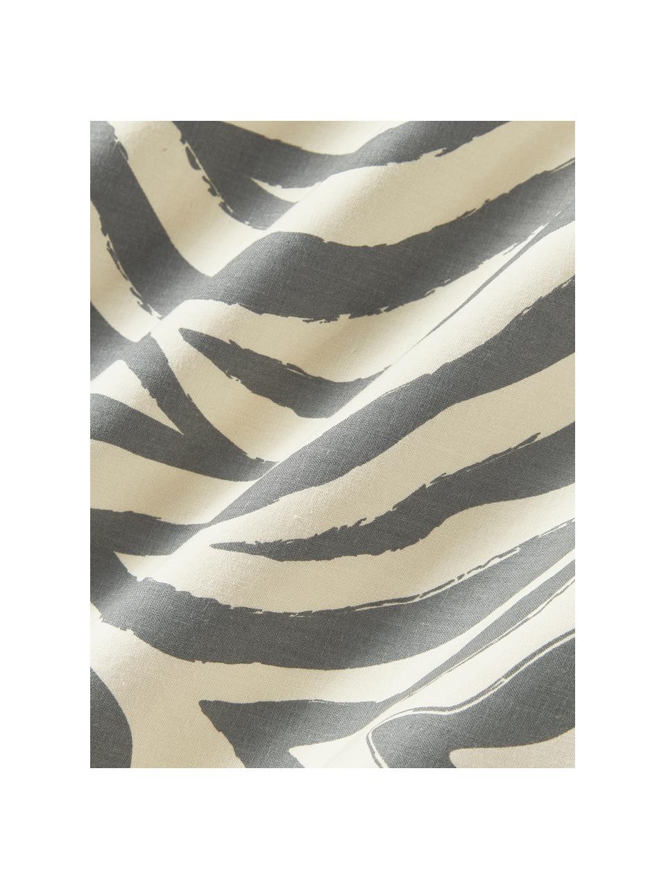 Copripiumino in cotone Chase, Bianco latte, grigio scuro, Larg. 200 x Lung. 200 cm