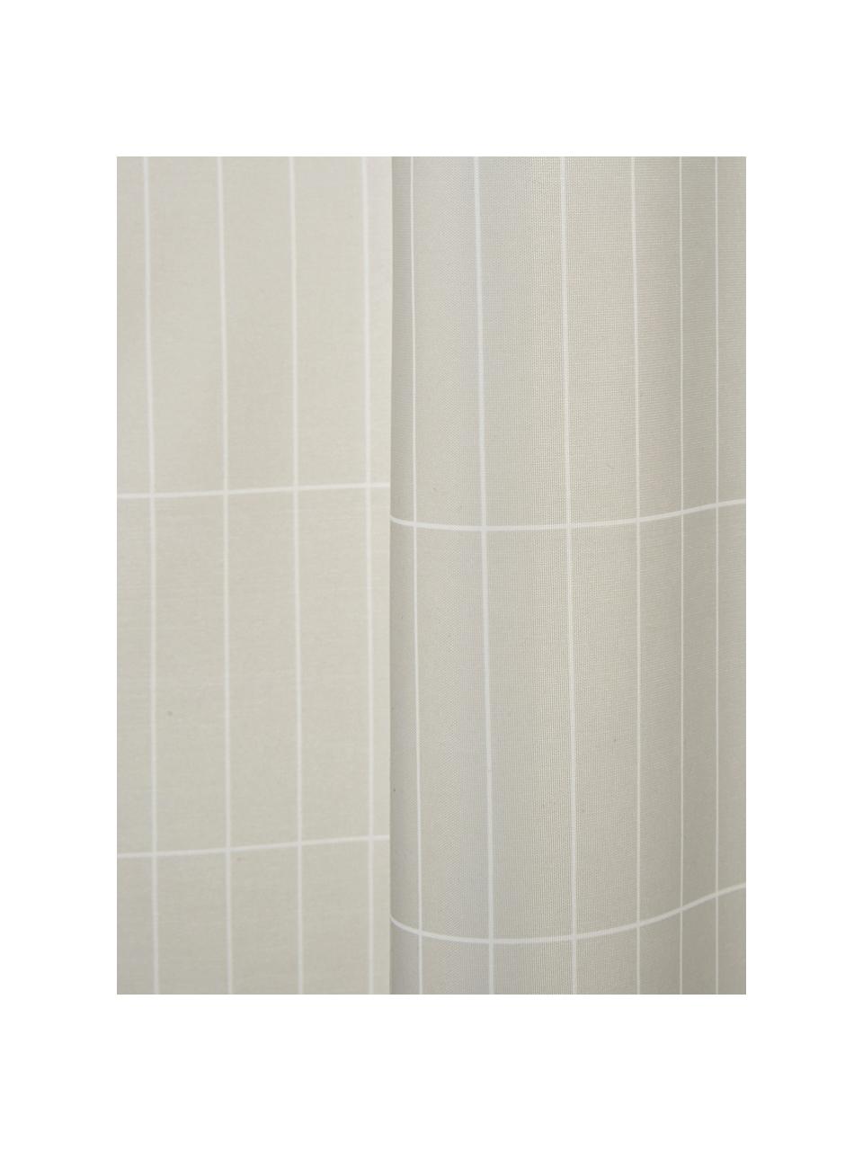 Cortina de baño Tiles, Ojales: metal, Gris claro, An 180 x L 200 cm