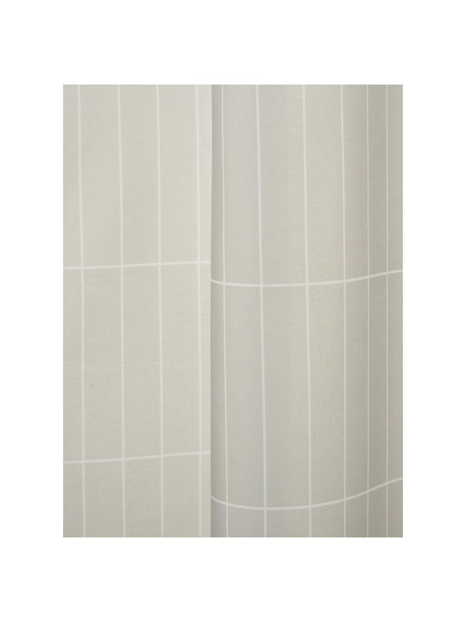 Tenda da doccia a quadri Tiles, Grigio chiaro, Larg. 180 x Lung. 200 cm
