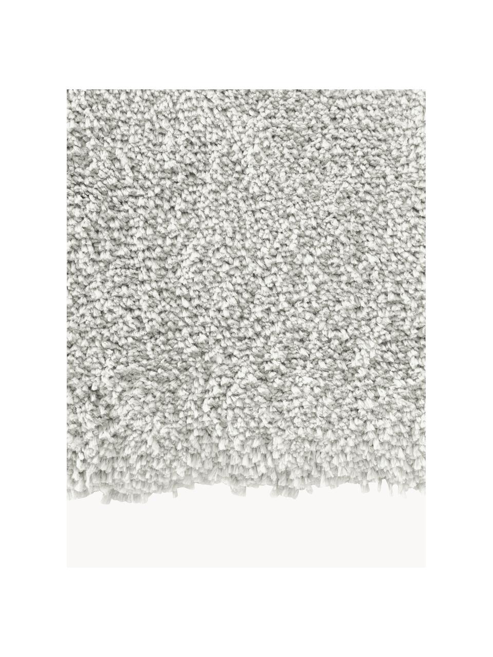 Pluizig hoogpolig vloerkleed Leighton, Onderzijde: 70% polyester, 30% katoen, Lichtgrijs, B 200 x L 300 cm (maat L)