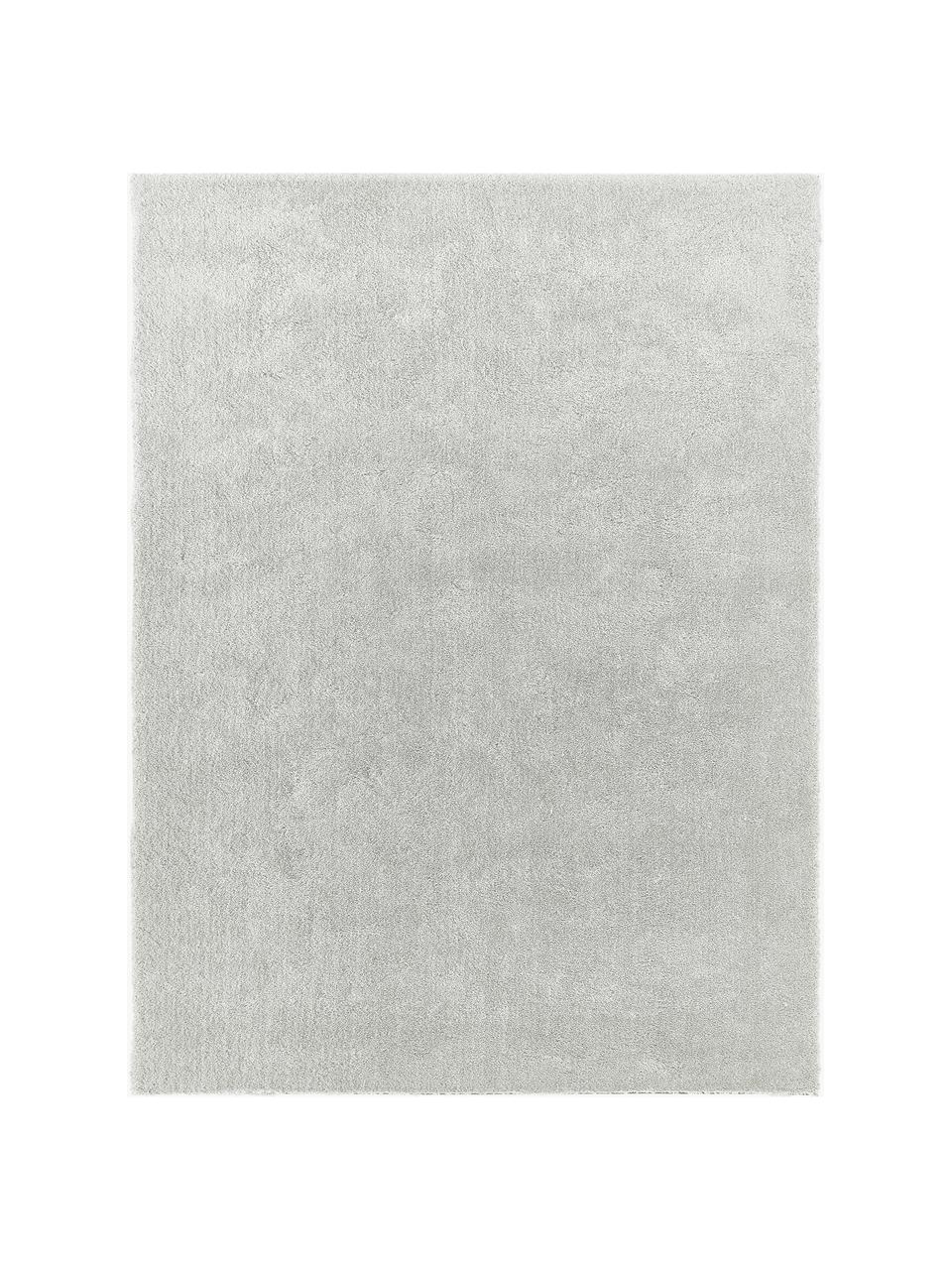 Flauschiger Hochflor-Teppich Leighton, Mikrofaser (100 % Polyester, GRS-zertifiziert), Hellgrau, B 80 x L 150 cm (Größe XS)