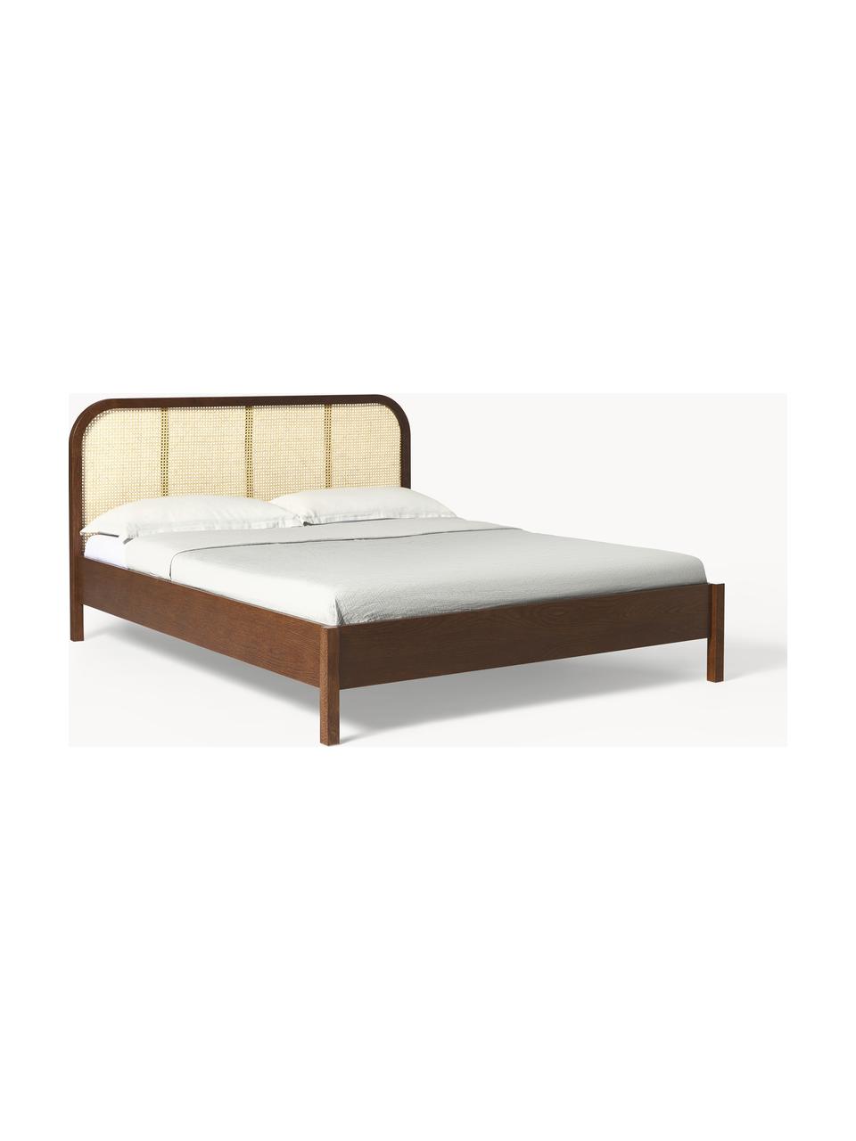 Cama de madera Jones, con cabecero, Estructura: madera contrachapada chap, Madera de roble, An 140 x L 200 cm