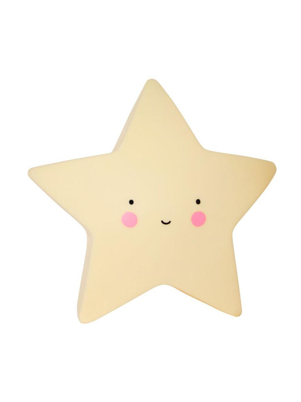 Petite décoration lumineuse LED avec minuterie Star, Plastique, Jaune, noir, rose, larg. 14 x haut. 14 cm