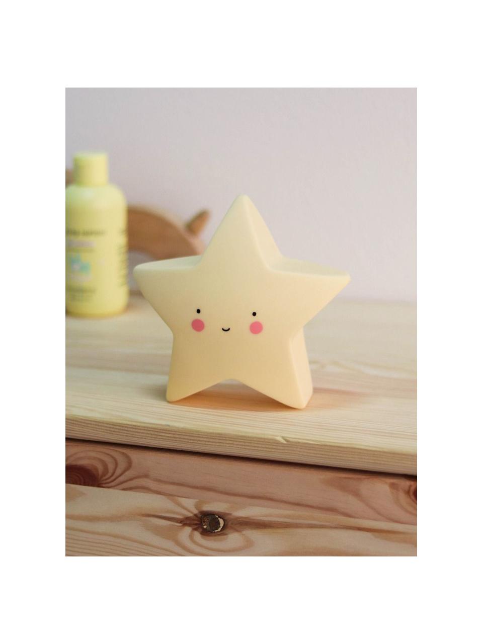 Malá svetelná dekorácia LED Star, Plast, Žltá, čierna, bledoružová, Š 14 x V 14 cm