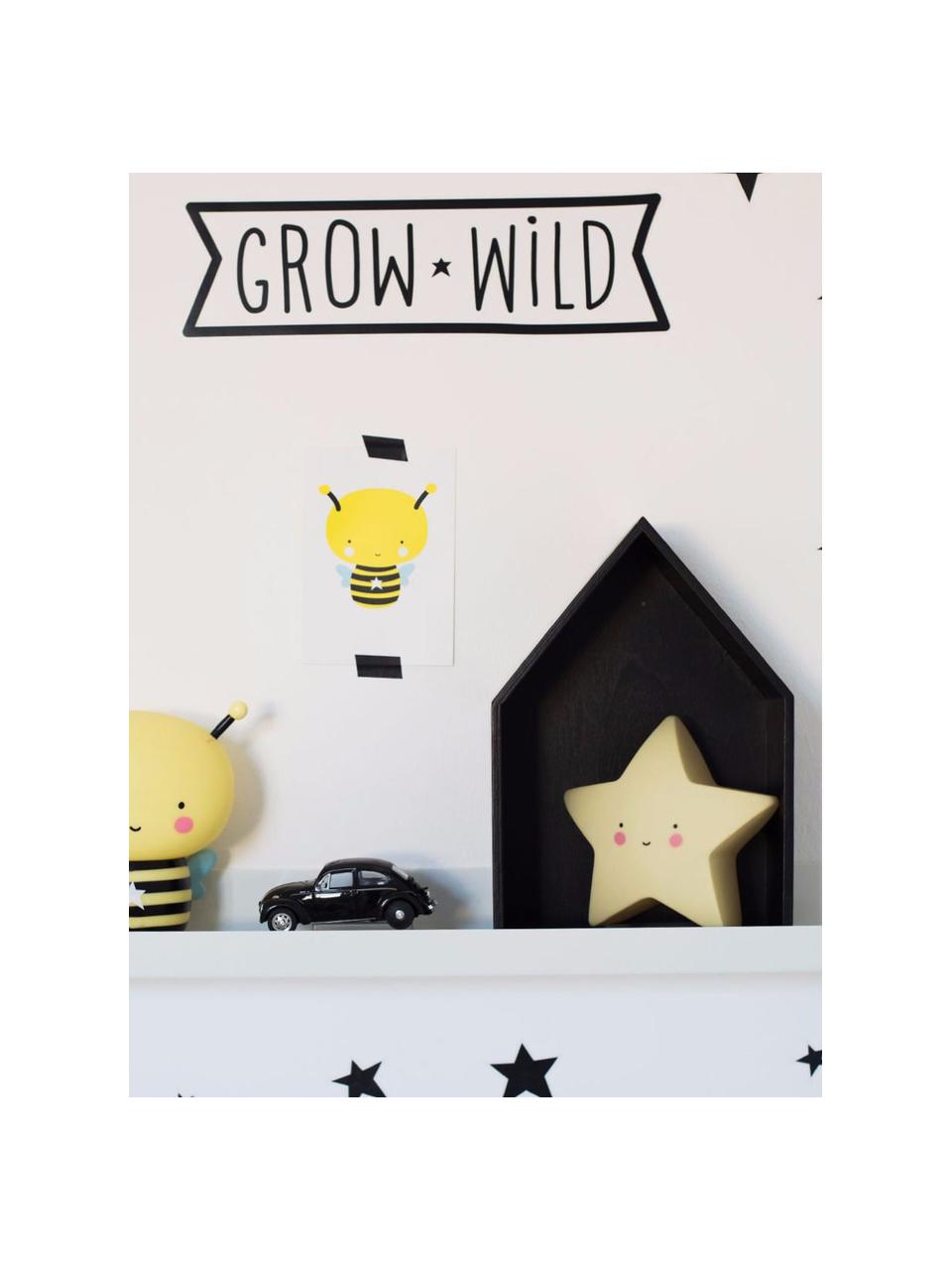 Malá dekorativní LED lampa s časovačem Star, Umělá hmota, Žlutá, černá, růžová, Š 14 cm, V 14 cm