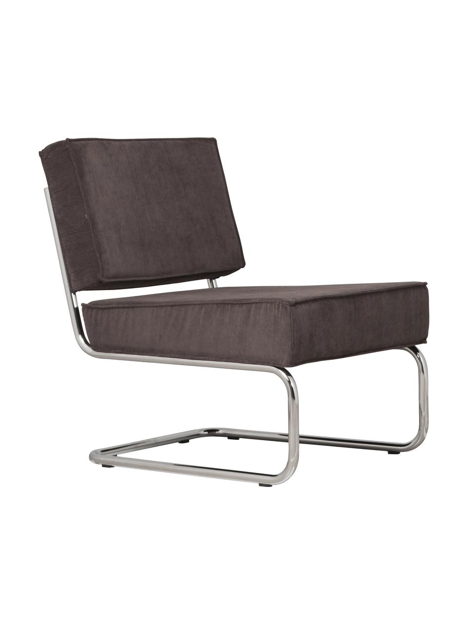 Sillón Rib, Tapizado: 88% nylon, 12% poliéster, Estructura: metal, Tejido marrón oscuro, An 75 x F 79 cm