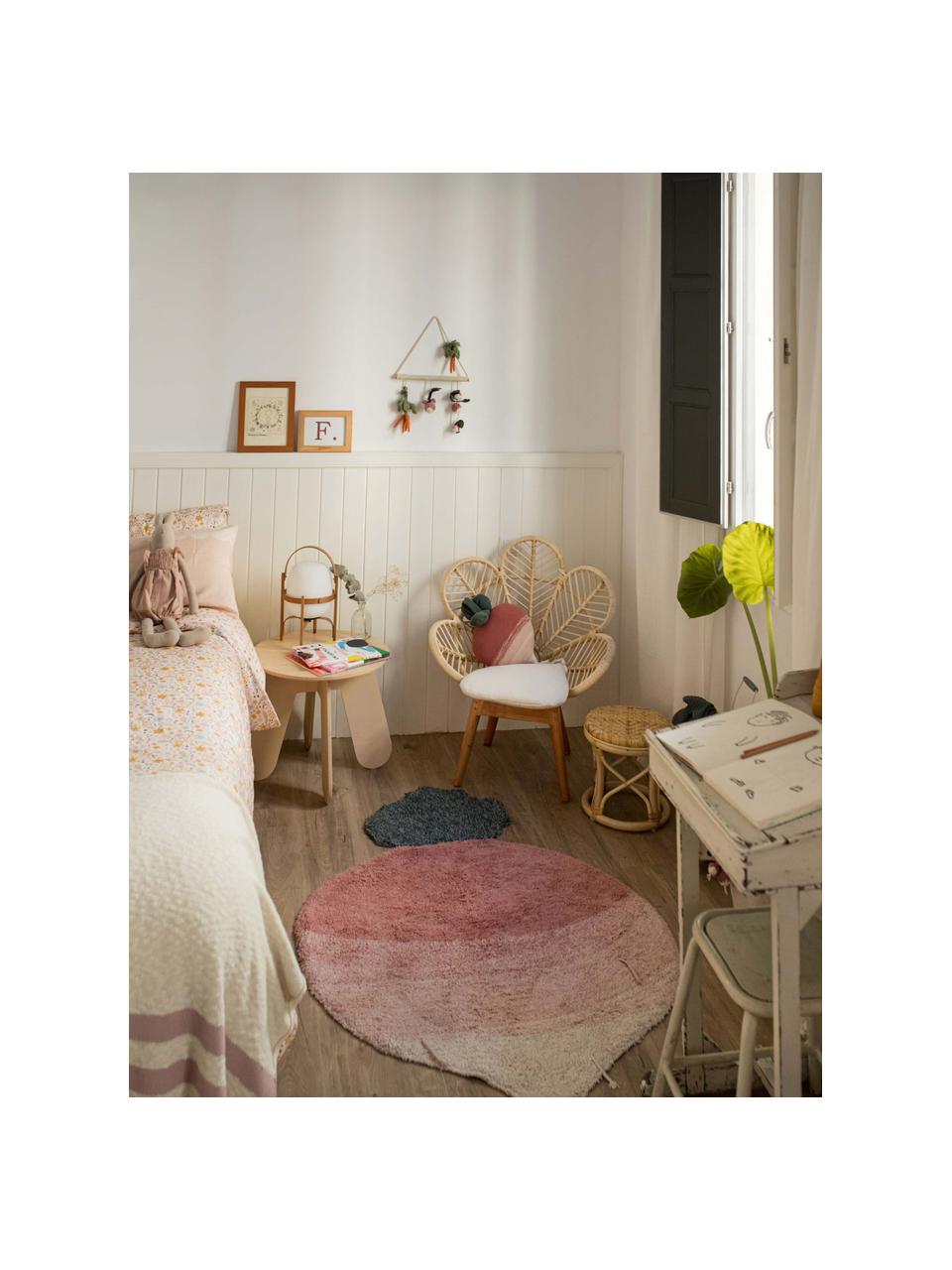 Ručne tkaný detský koberec Ramona the Radish, Tóny ružovej, tmavozelená, lomená biela, Š 100 x D 150 cm (veľkosť XS)