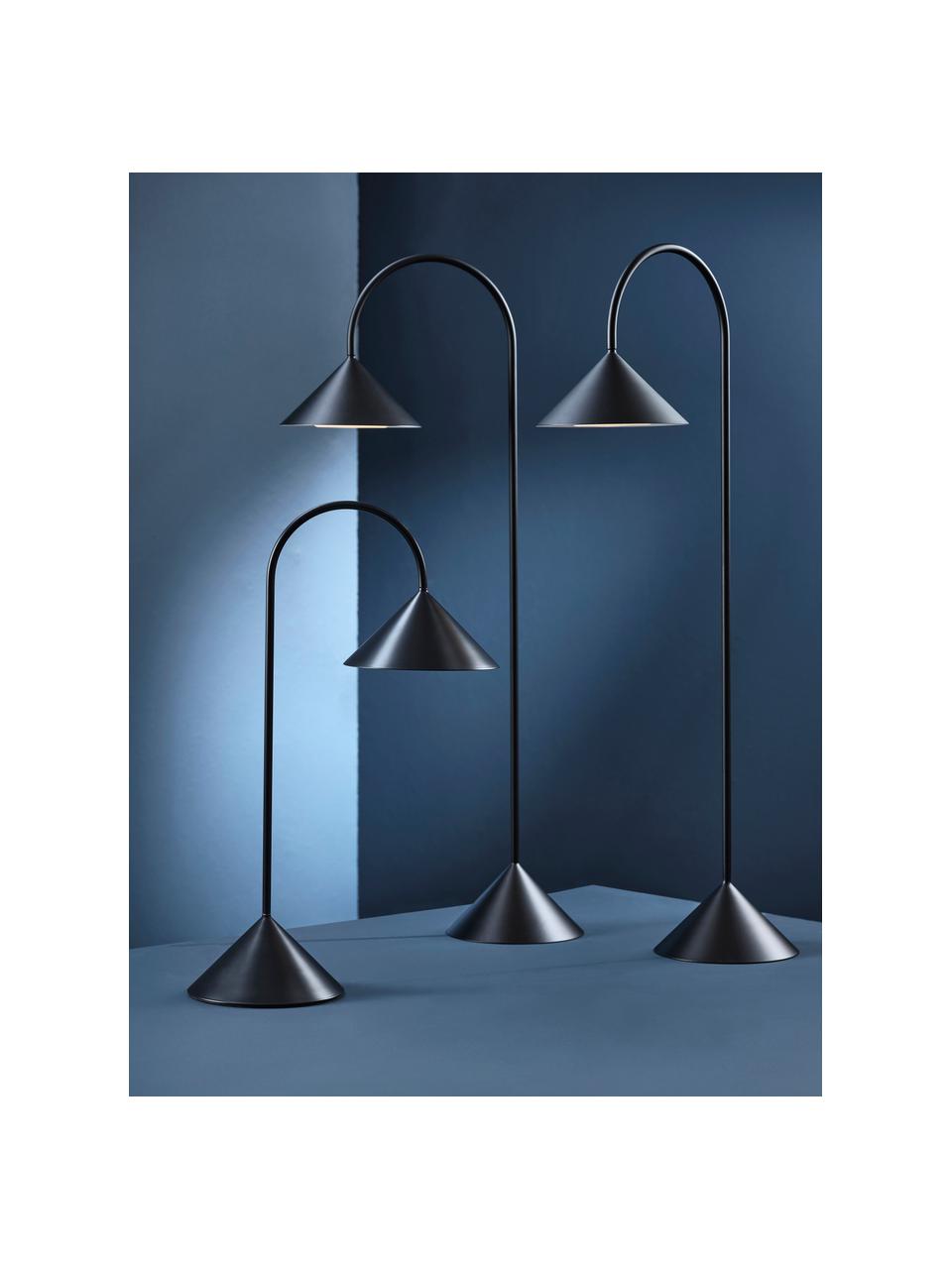 Prenosná exteriérová stolová LED lampa Grasp, Matná čierna, Š 30 x V 47 cm