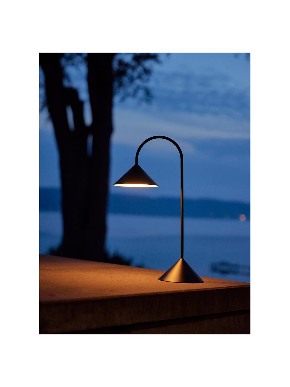 Přenosná exteriérová stolní LED lampa Grasp, stmívatelná, Matná černá, Š 30 cm, V 47 cm