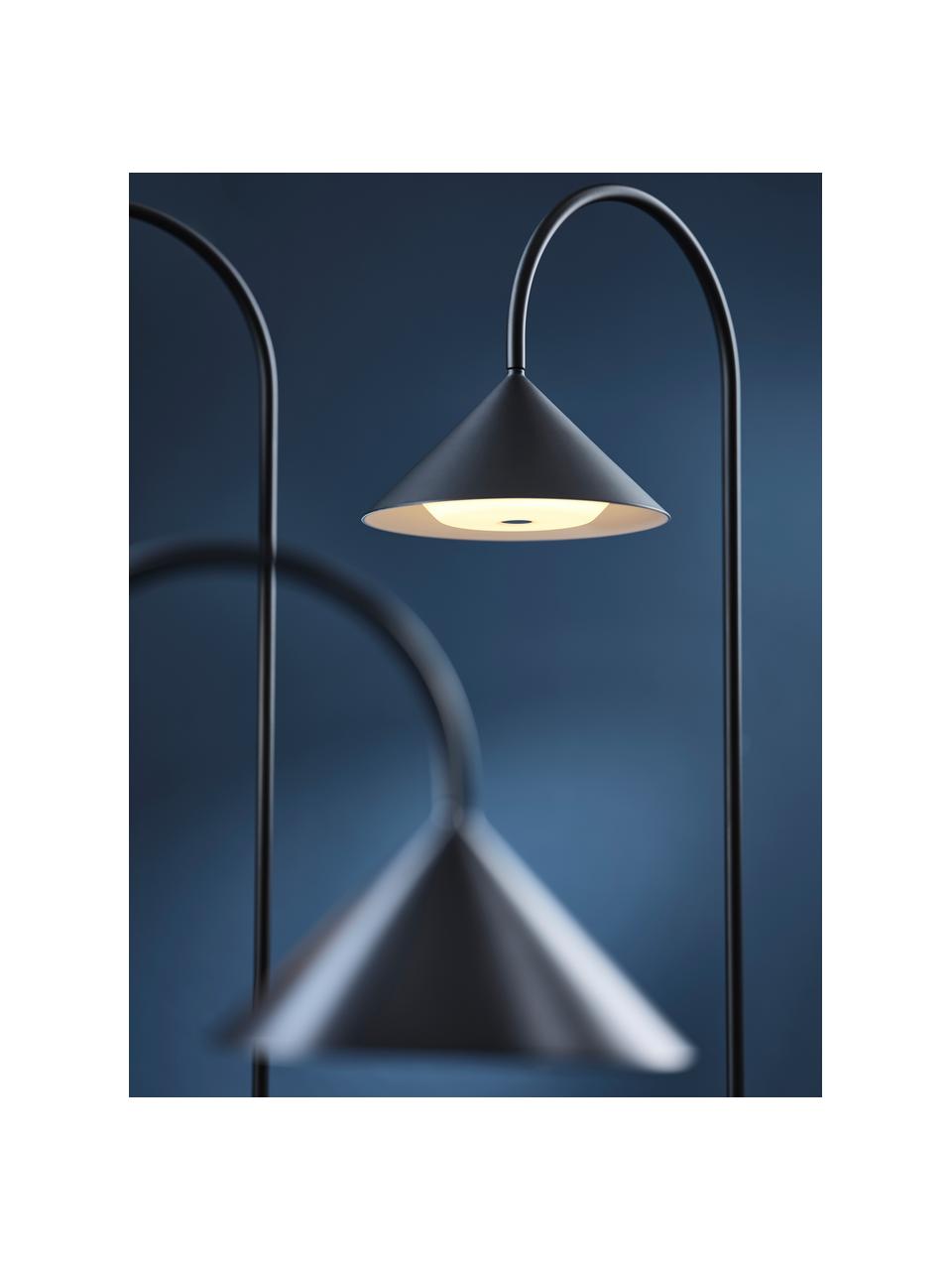 Prenosná exteriérová stolová LED lampa Grasp, Matná čierna, Š 30 x V 47 cm