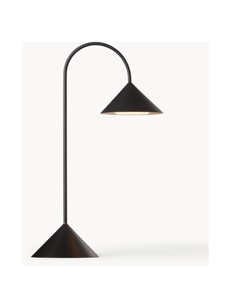 Prenosná exteriérová stolová LED lampa Grasp, Matná čierna, Š 30 x V 47 cm