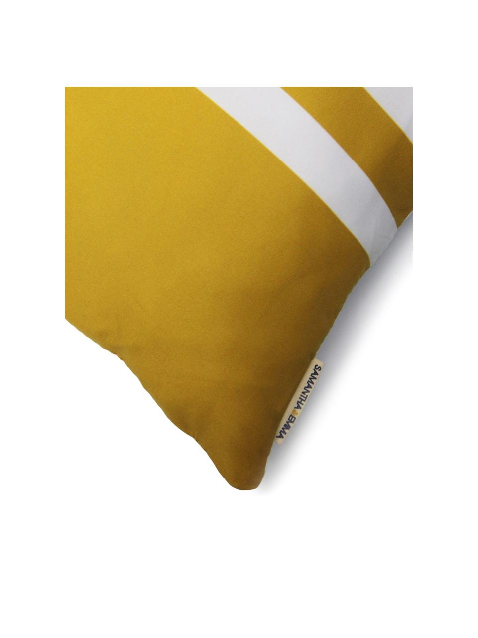 Kussenhoes Ela, Polyester, Wit, geel, 40 x 40 cm