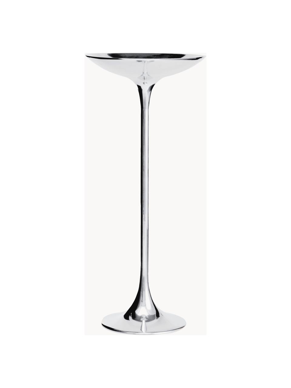 Kulatý odkládací stolek Ping, Chromovaný hliník, Stříbrná, Ø 23 cm, V 50 cm