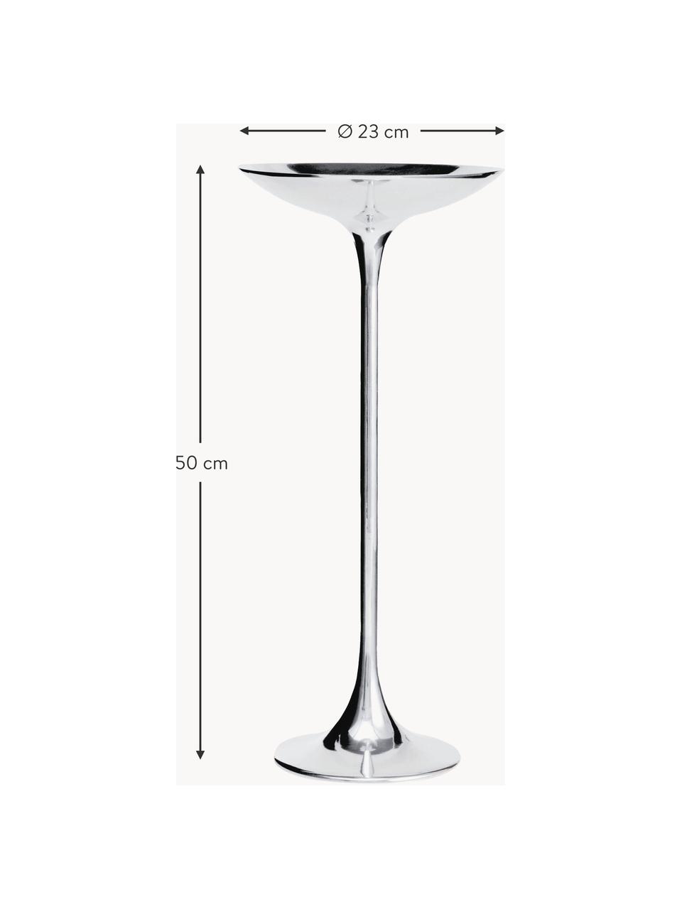 Okrągły stolik pomocniczy Ping, Aluminium chromowane, Odcienie srebrnego, Ø 23 x W 50 cm
