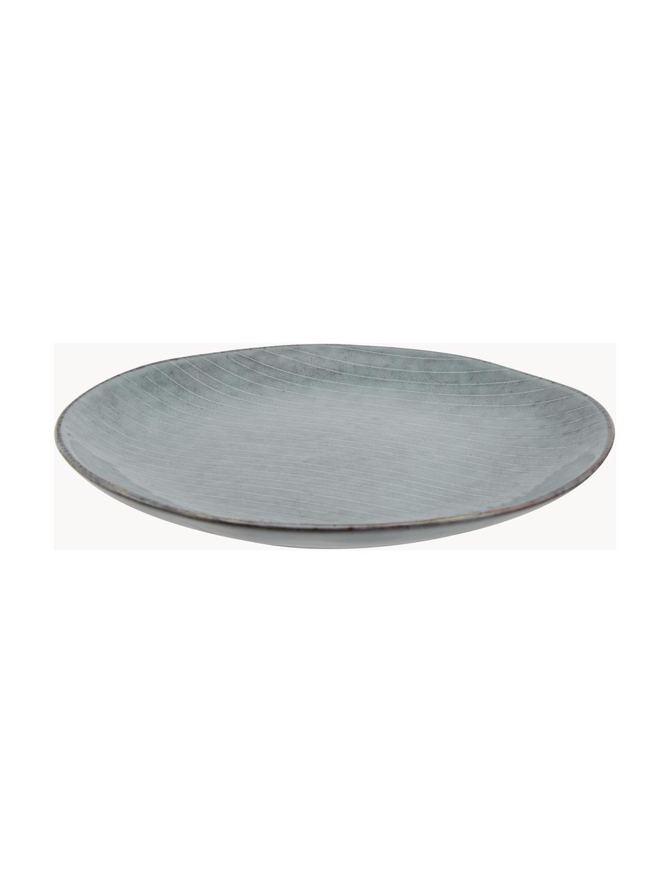 Ručne vyrobený raňajkový tanier z kameniny Nordic Sea, 4 ks, Kamenina, Sivomodrá, strakatá, Ø 20 x V 3 cm