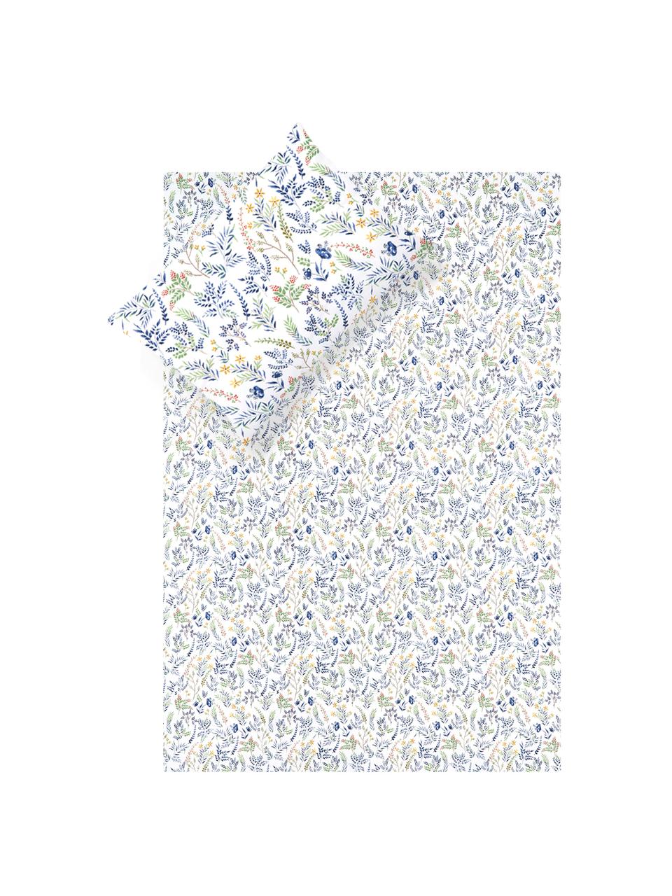 Lenzuola Springfield, Cotone, Bianco, blu, multicolore, 150 x 280 cm