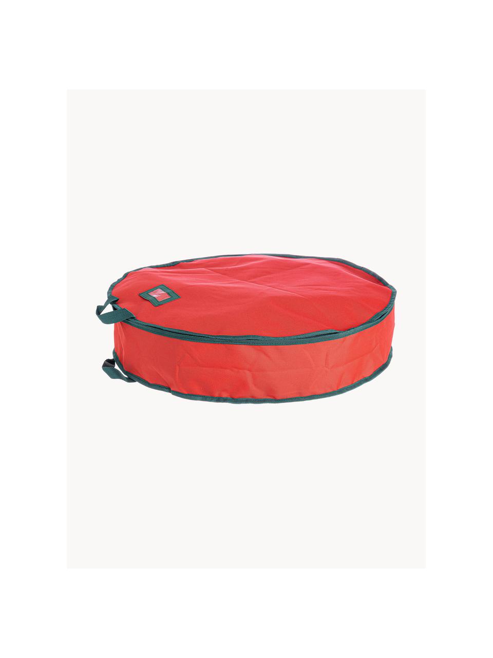 Borsa porta ghirlande Xmas, Rivestimento: poliestere, Interno: cartone, Rosso, petrolio, Ø 65 x Alt. 15 cm