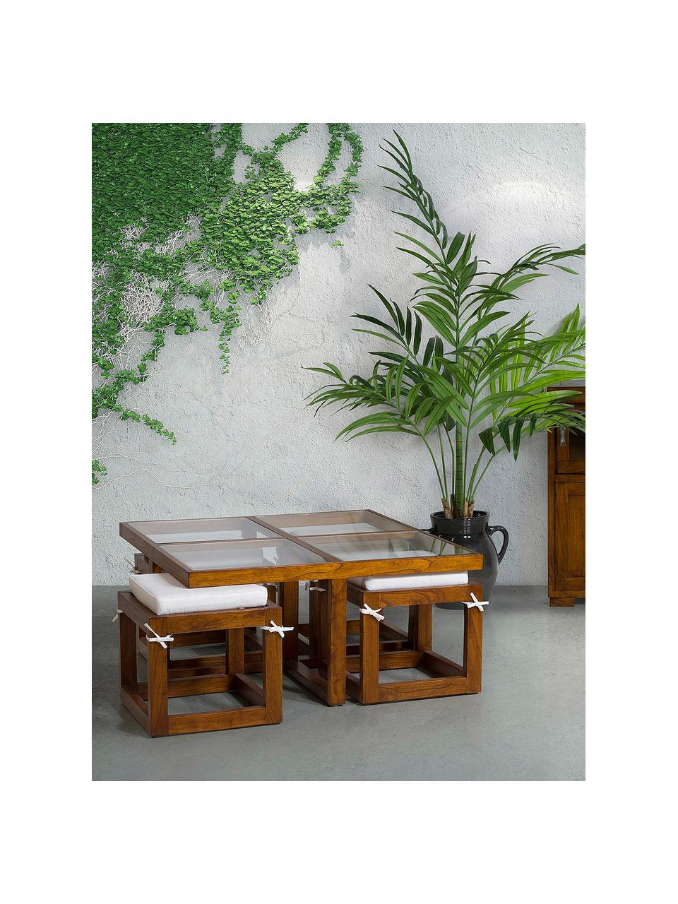 Súprava konferenčných stolíkov z dreva Tiago, 5 dielov, Hnedá