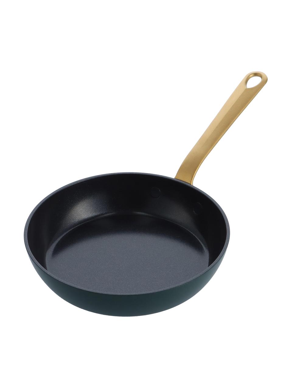Bratpfannen Craft mit Antihaftbeschichtung, 3er-Set, Griffe: Edelstahl, beschichtet mi, Dunkelgrün, Goldfarben, Set mit verschiedenen Größen