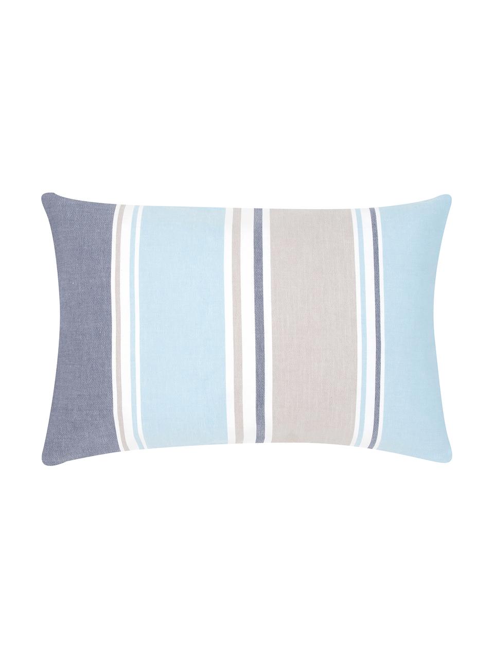 Housse de coussin à rayures bleu et beige Linea, Multicolore