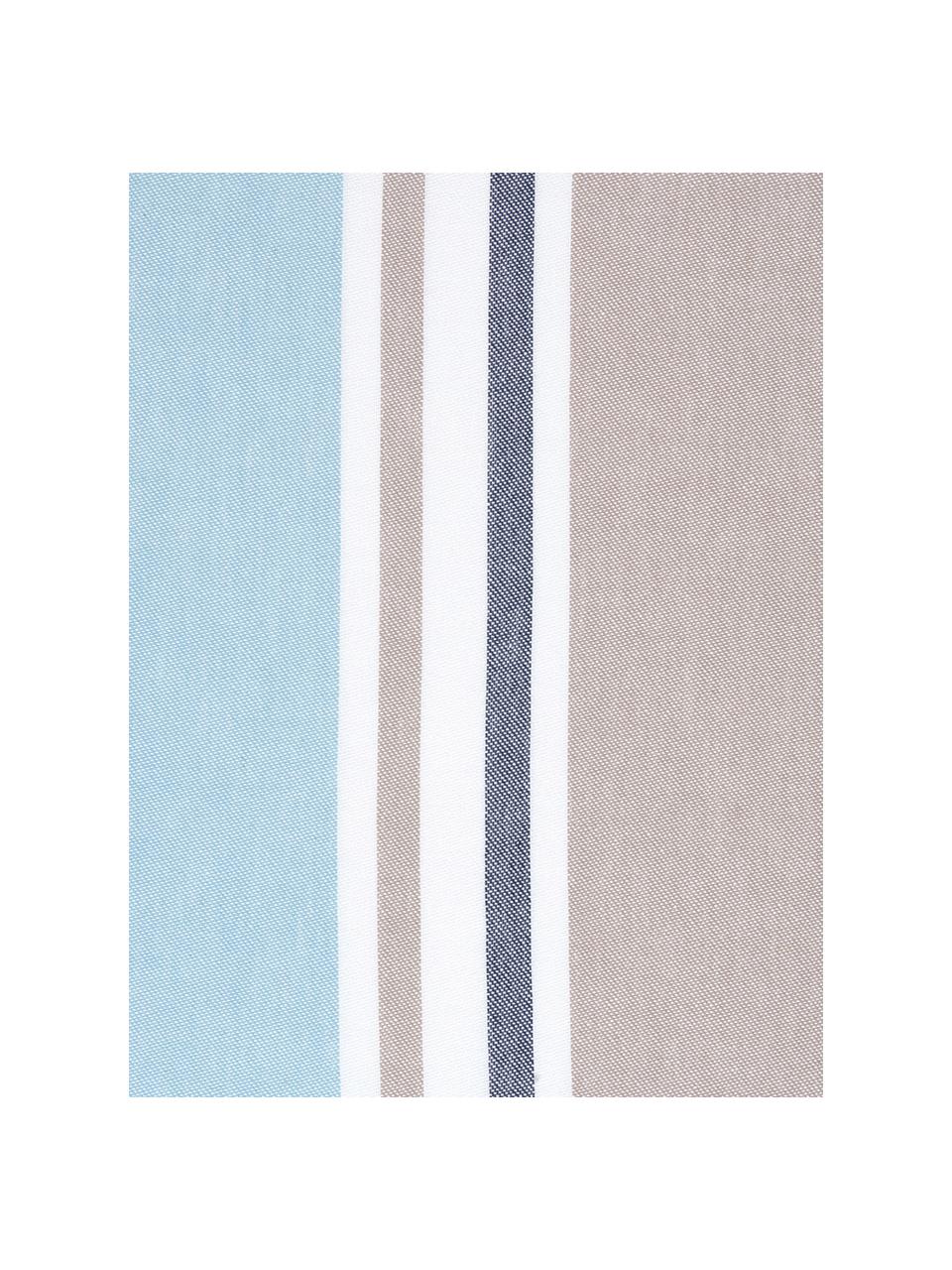 Gestreepte kussenhoes Linea in blauw/beige, 100% katoen, Multicolour, 30 x 50 cm