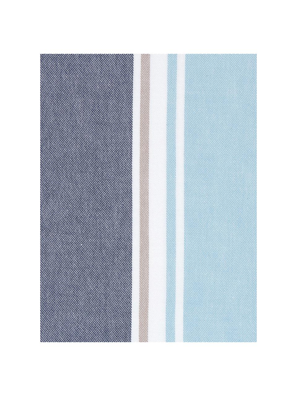 Gestreepte kussenhoes Linea in blauw/beige, 100% katoen, Multicolour, 30 x 50 cm