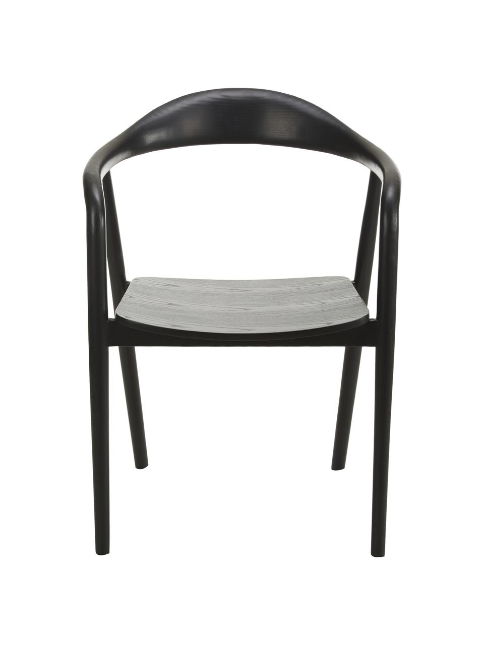 Krzesło z podłokietnikami z drewna Angelina, Drewno jesionowe lakierowane z certyfikatem FSC
Sklejka lakierowana z certyfikatem FSC, Czarny, S 57 x W 80 cm