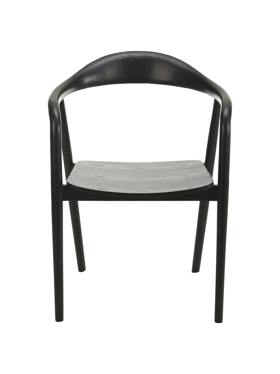 Silla con reposabrazos de madera Angelina, Madera de fresno pintado con certificado FSC
Madera contrachapada pintado con certificado FSC, Negro, An 57 x Al 80 cm