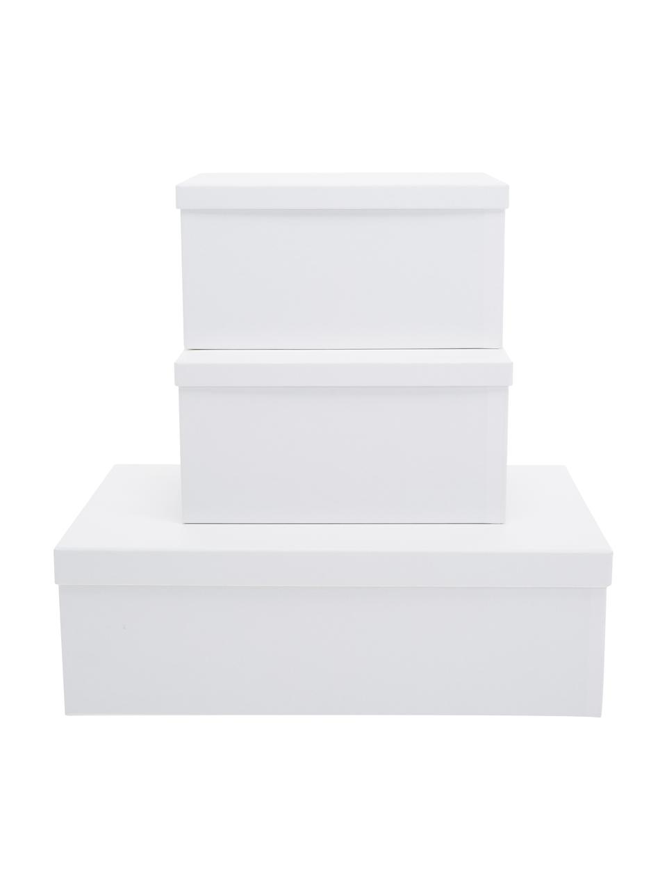 Aufbewahrungsboxen-Set Inge, 3-tlg., Box: Fester, laminierter Karto, Box außen: WeißBox innen: Weiß, Sondergrößen