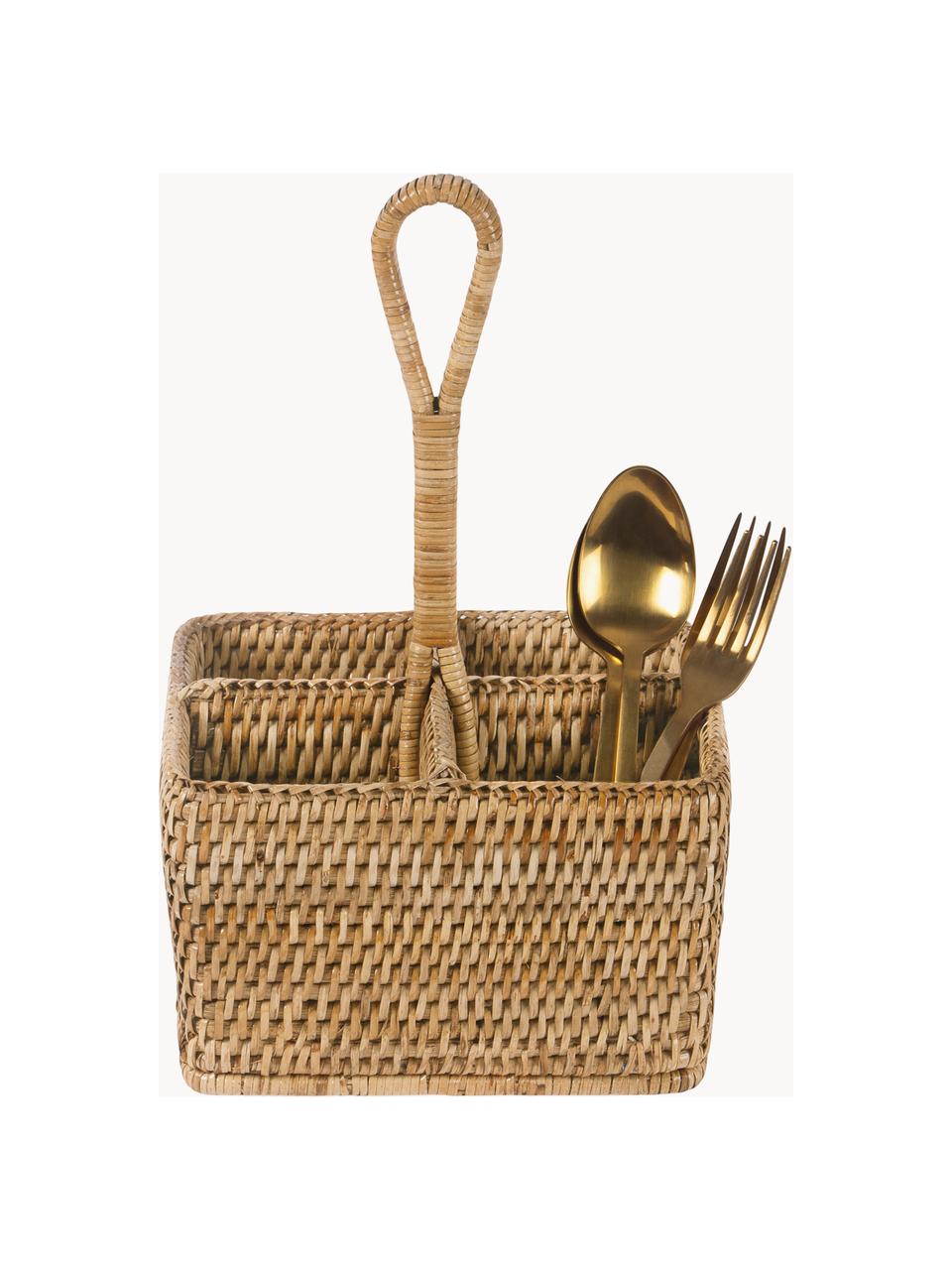 Handgefertigter Besteckhalter Güle aus Rattan, Rattan, Beige, B 20 x H 32 cm