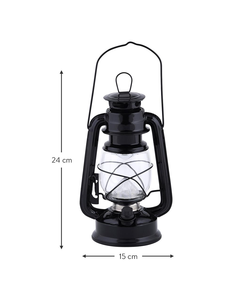 Farolillo LED Tallin, portátil, Estructura: metal recubierto, Negro, An 15 x Al 24 cm