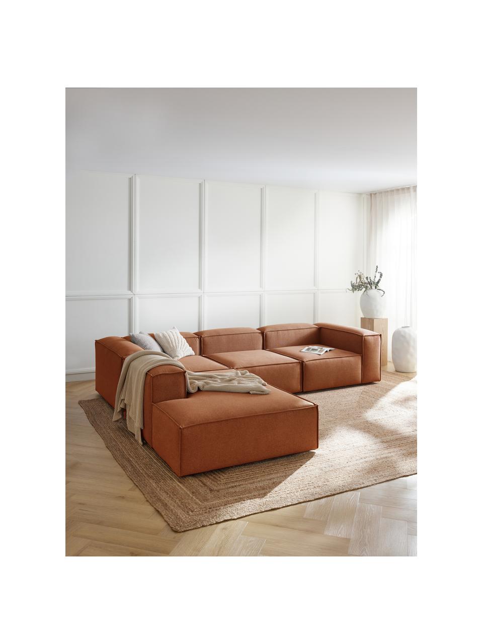 Modulárna XL rohová pohovka Lennon, Nugátová, Š 329 x V 68 cm, ľavé rohové prevedenie
