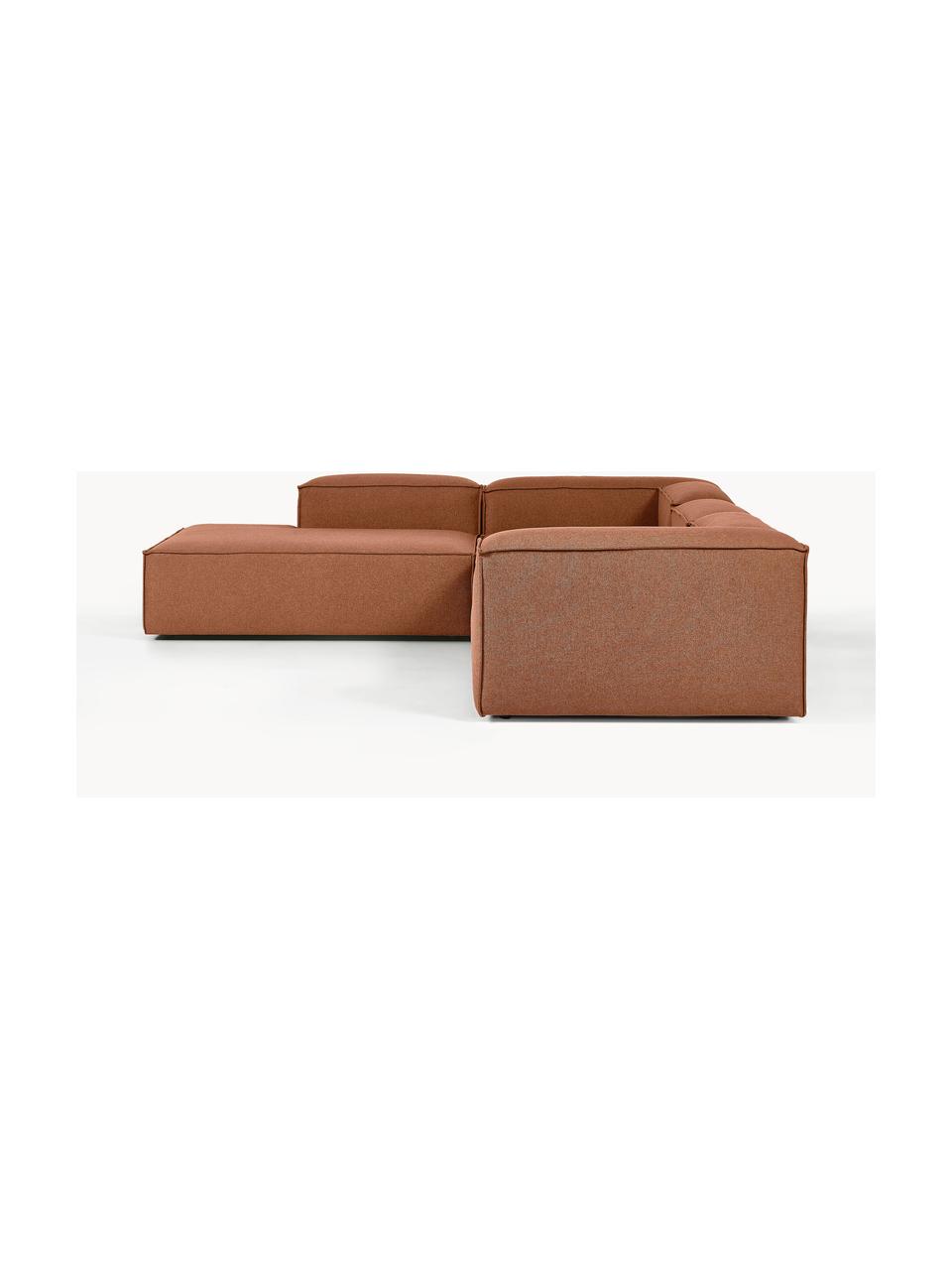 Modulares XL-Ecksofa Lennon, Bezug: 100 % Polyester Der strap, Gestell: Massives Kiefernhol, Sper, Füße: Kunststoff Dieses Produkt, Webstoff Nougat, B 329 x T 269 cm, Eckteil links