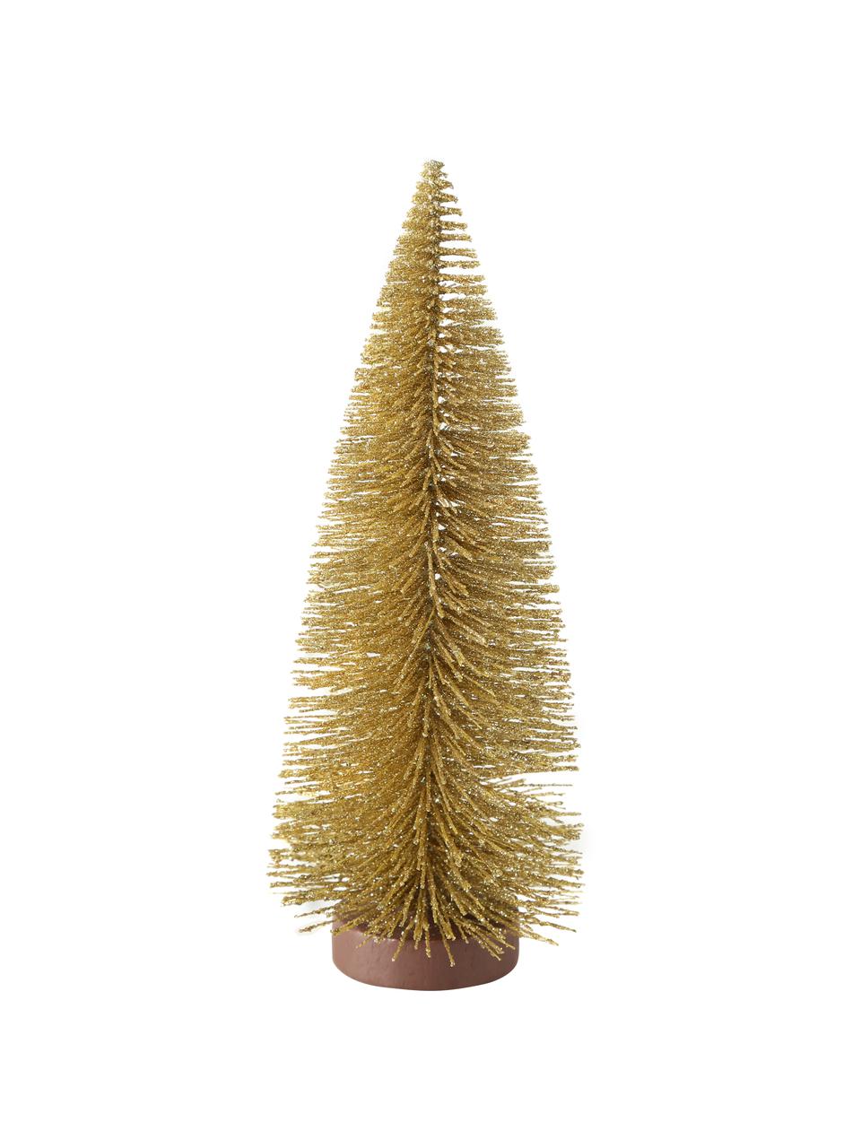 Sapin de Noël doré Tarvo, 2 élém., Plastique, Couleur dorée, Ø 9 x haut. 22 cm