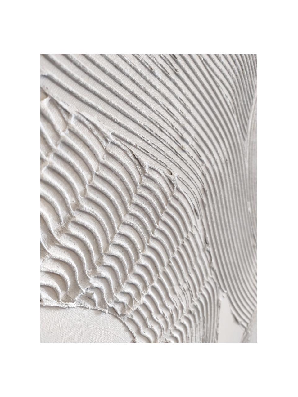 Handgemaltes Leinwandbild White Sculpture 1, Weiss, B 88 x H 118 cm