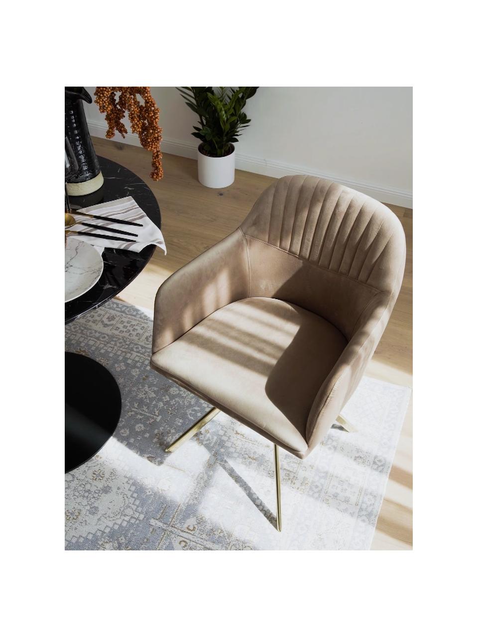 Chaise Velours Pivotante Brun Clair Avec Accoudoirs Lola Westwingnow