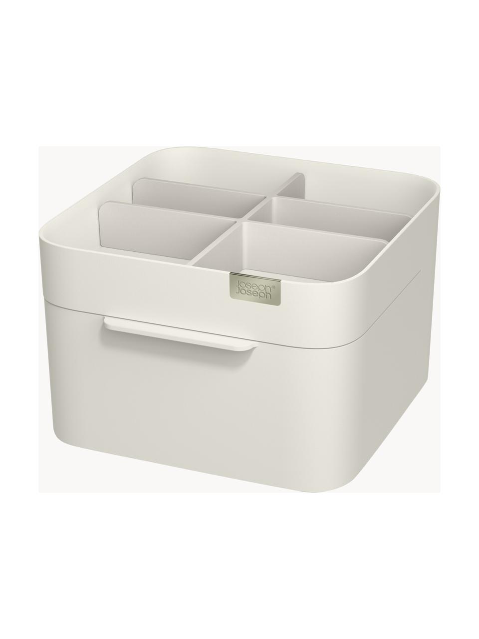 Organizer per cosmetici con chiusura magnetica Viva, Plastica, Bianco latte, Larg. 19 x Prof. 19 cm