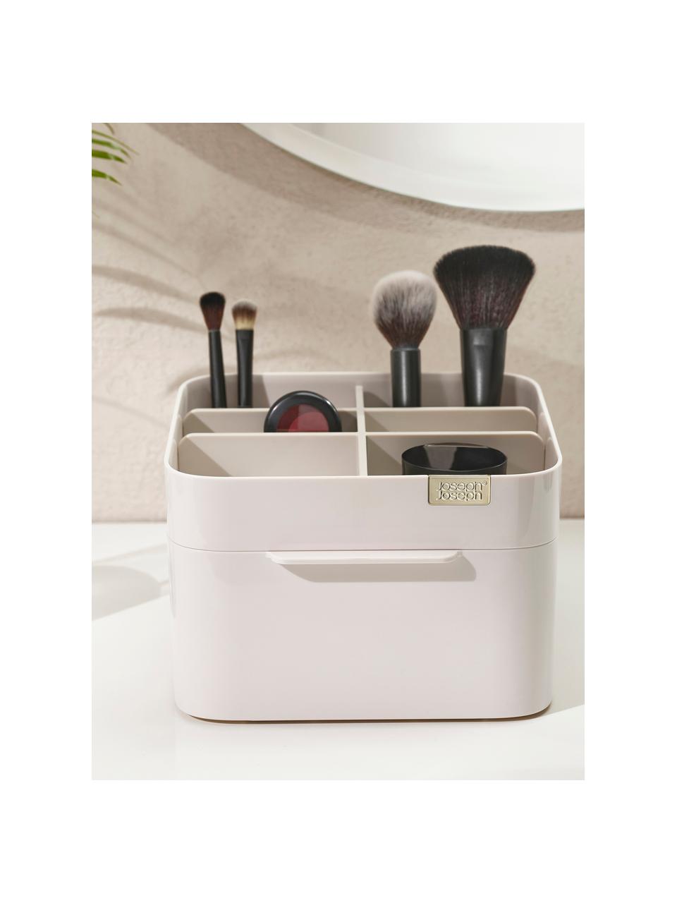 Organizer per cosmetici con chiusura magnetica Viva, Plastica, Bianco latte, Larg. 19 x Prof. 19 cm