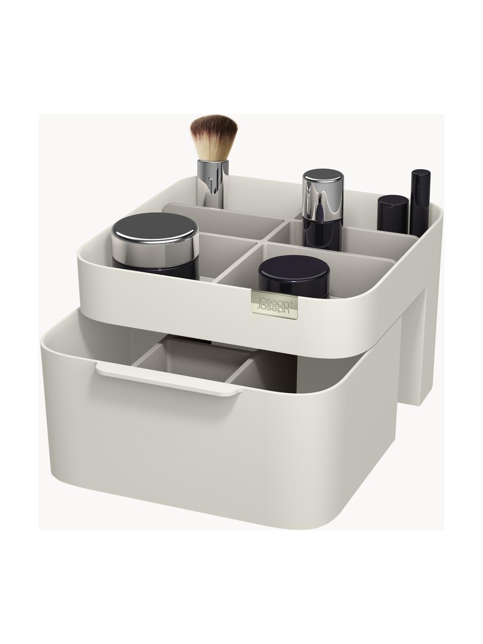 Organizer per cosmetici con chiusura magnetica Viva, Plastica, Bianco latte, Larg. 19 x Prof. 19 cm