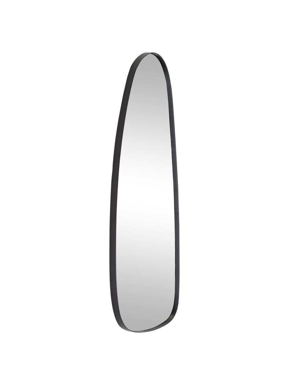 Ovale wandspiegel Codoll met zwarte metalen lijst, Frame: gelakt metaal, Lijst: zwart. Spiegelvlak: spiegelglas, 39 x 95 cm