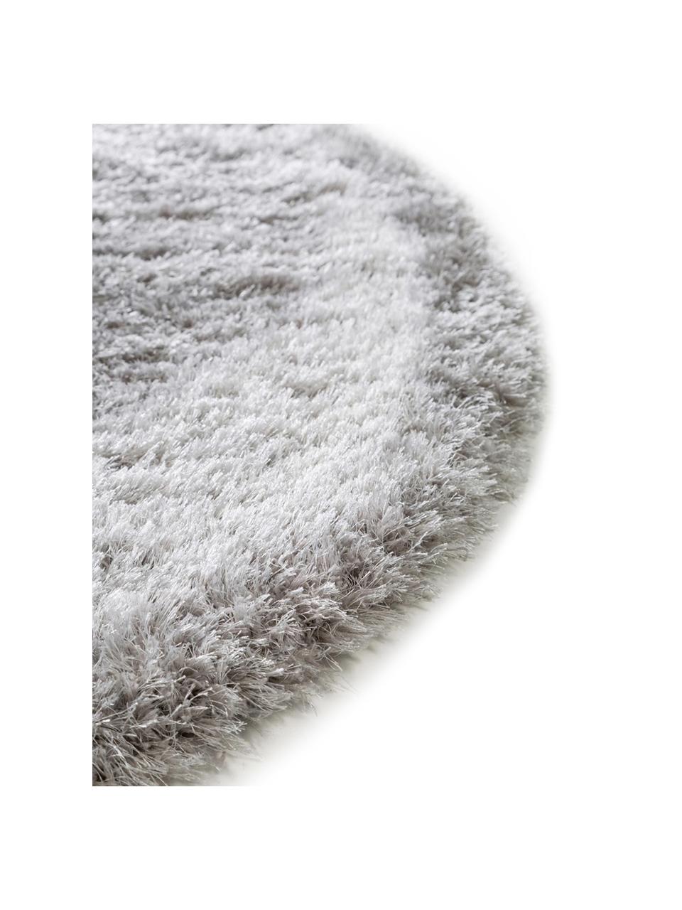 Tapis rond shaggy gris poils longs Lea, Gris