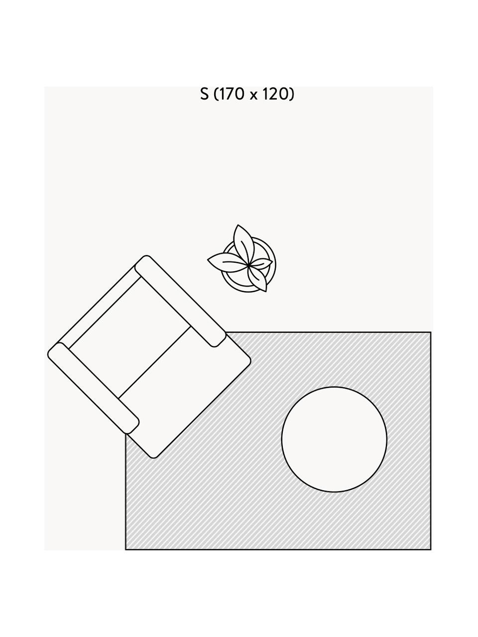 Handgewebter In- & Outdoor-Teppich Dakar mit Fransen und Hoch-Tief-Effekt, 100 % Polyethylen, Grau, B 80 x L 150 cm (Größe XS)