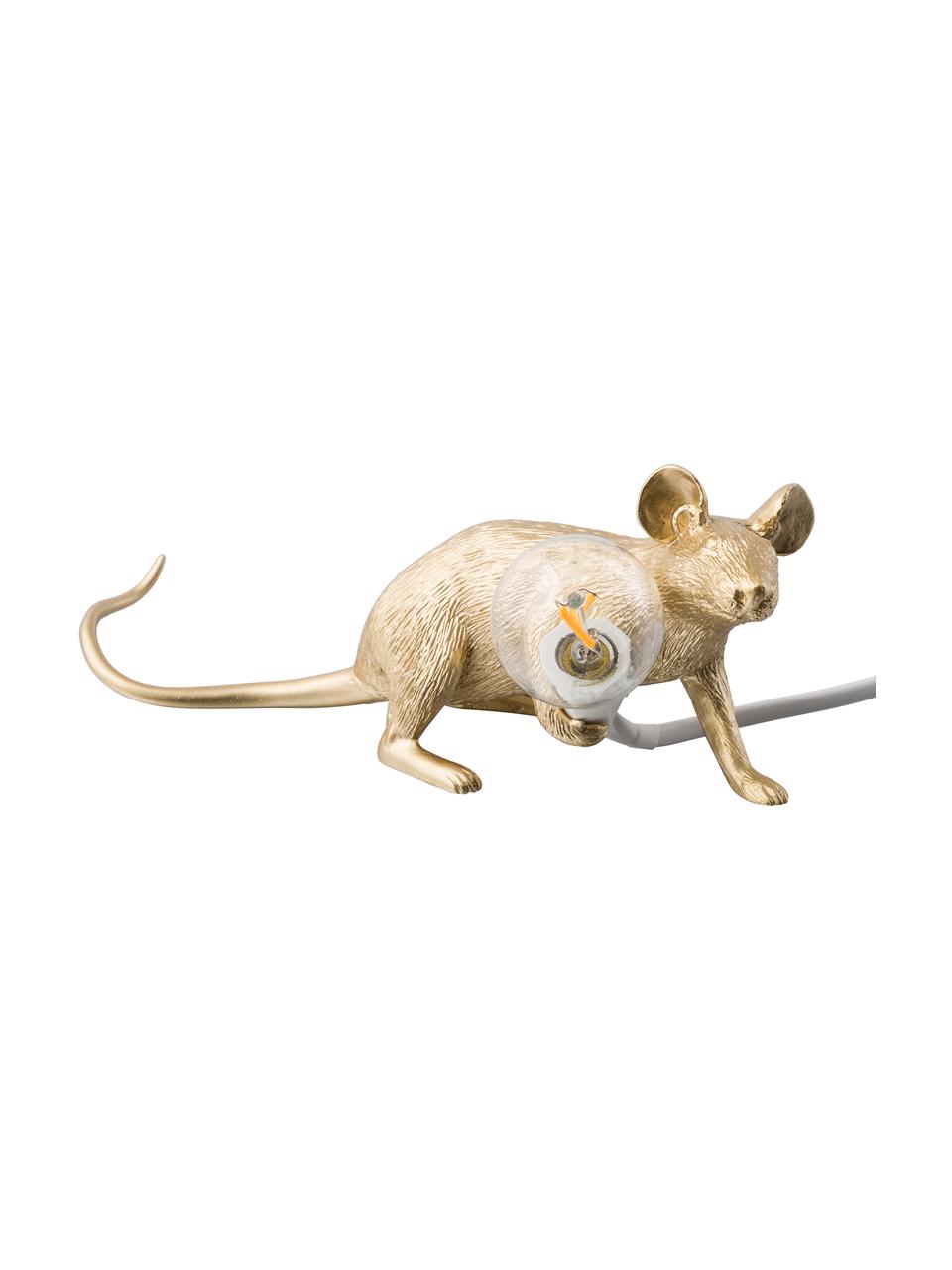 Design-Tischlampe Mouse, Kunstharz, Goldfarben, 21 x 8 cm