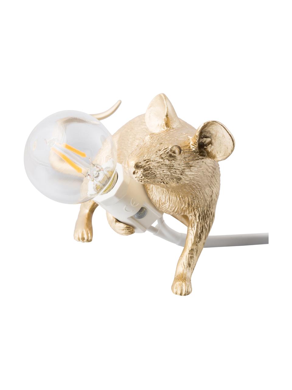 Design tafellamp Mouse, Kunsthars, Goudkleurig, 21 x 8 cm