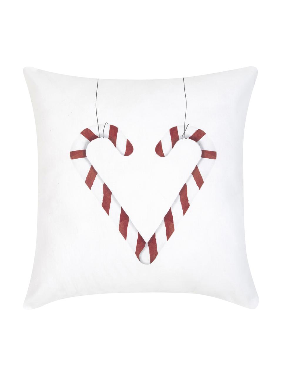 Housse de coussin Noël 40x40 Cupid, Coton, Rouge, noir, blanc, larg. 40 x long. 40 cm