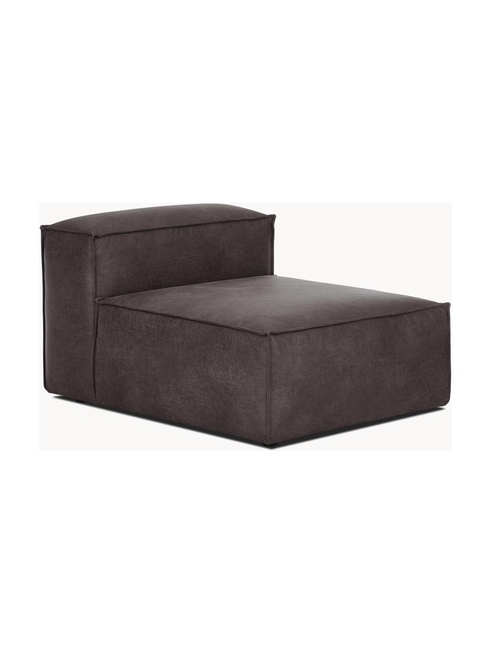 Módulo central sofá de cuero reciclado Lennon, Tapizado: cuero reciclado (70% cuer, Estructura: madera maciza, madera con, Patas: plástico Este producto es, Cuero gris pardo, An 89 x F 119 cm