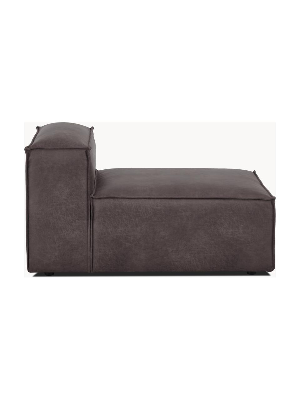 Módulo central sofá de cuero reciclado Lennon, Tapizado: cuero reciclado (70% cuer, Estructura: madera maciza, madera con, Patas: plástico Este producto es, Cuero gris pardo, An 89 x F 119 cm