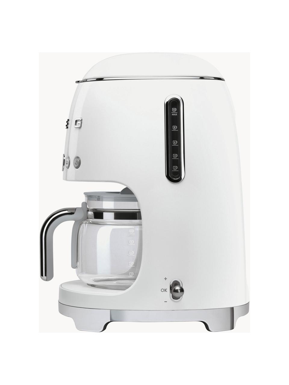 Machine à café filtre 50's Style, Blanc, haute brillance, larg. 26 x haut. 36 cm